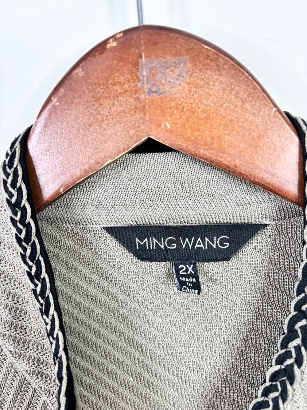 Ming Wang brown green taupe sweater blazer cardigan open front long size 2X - Picture 3 of 5